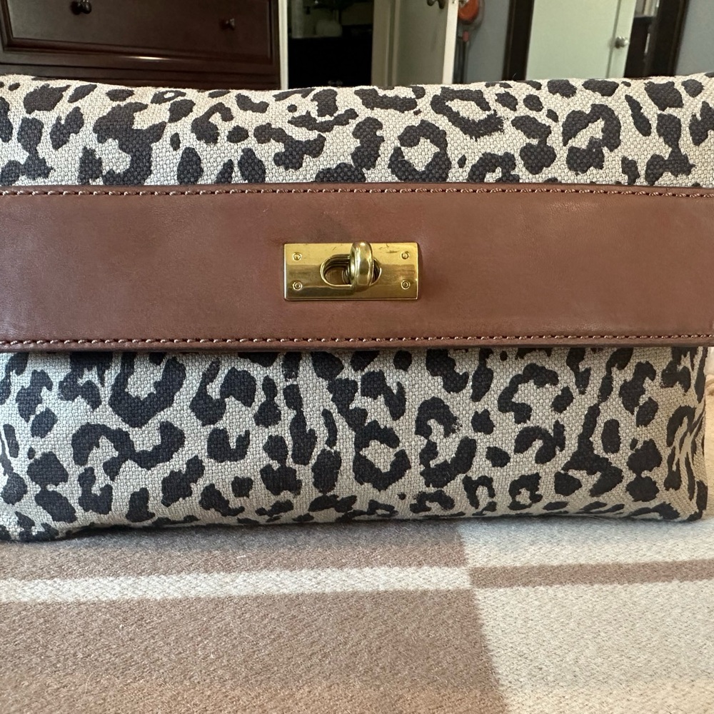 JCrew animal print clutch